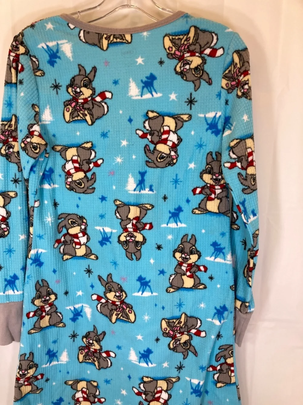 Disney Christmas Thumper Pajama Gown Sz L Juniors Long Sleeve All Over Print - Picture 12 of 14